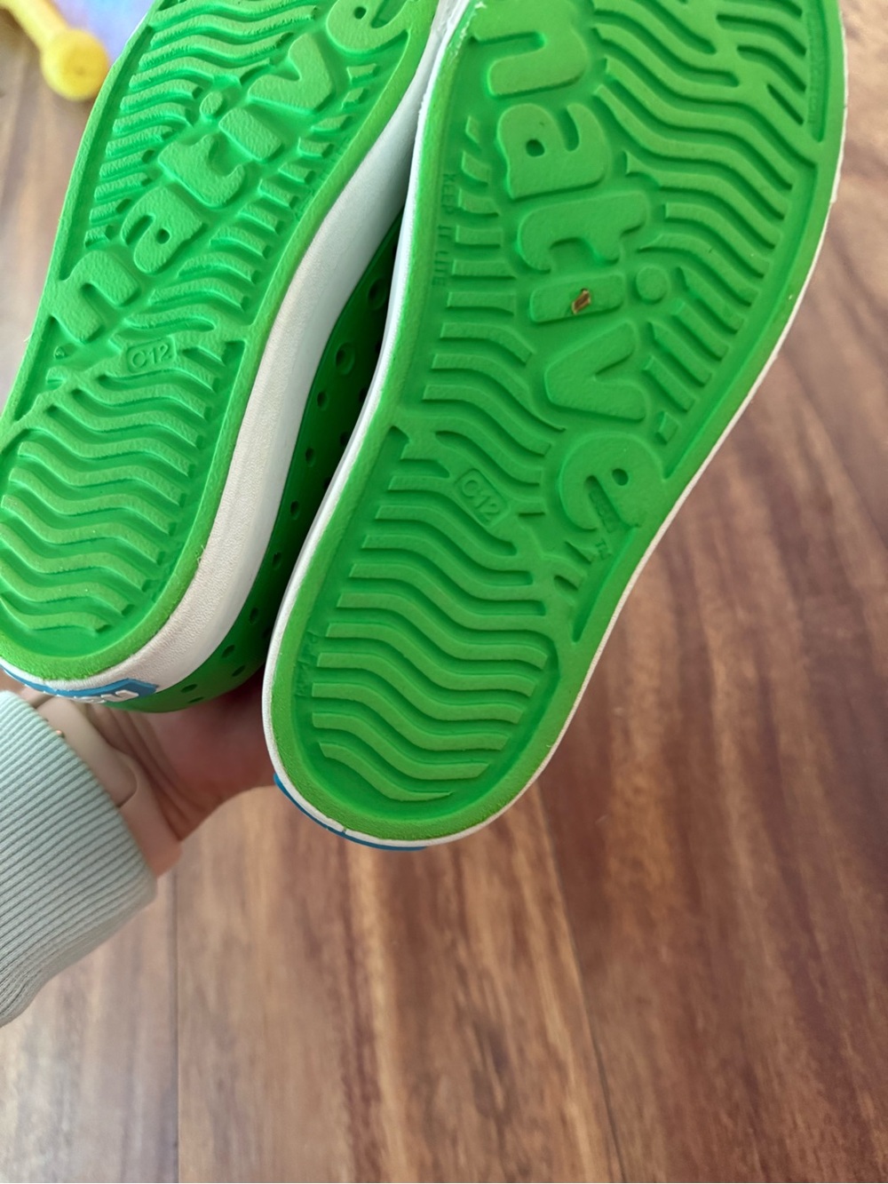 Native Kids Green EVA Slip-On Water Shoes with White Toe - Picture 4 of 5